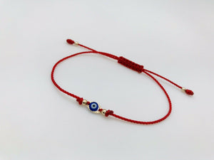 Pulsera Roja Con Ojo Azul