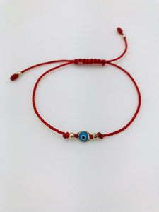 Pulsera Roja Con Ojo Azul Cielo