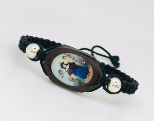 Pulsera Santo Nino De  Atocha Con Oro Laminado