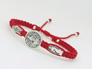 Pulsera Roja De Proteccion Virgen de Guadalupe, San Benito Y San Judas