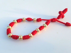 Pulsera Roja Para Bebe 2.0 Oro Laminado