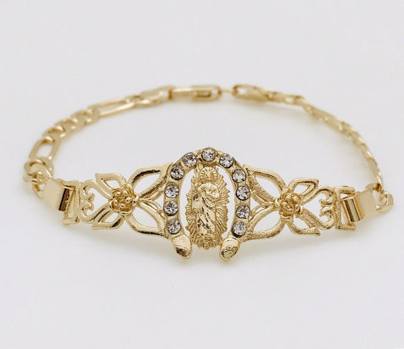 Pulsera de San Judas Con Herradura Oro Laminado