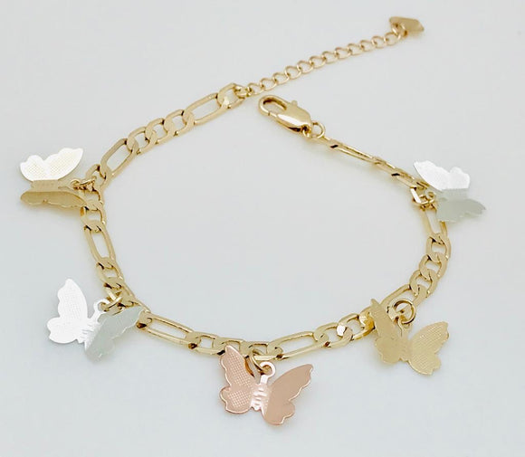 Pulsera Mariposas Tres Tonos