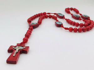 Rosario Rojo Con Cruz De San Judas