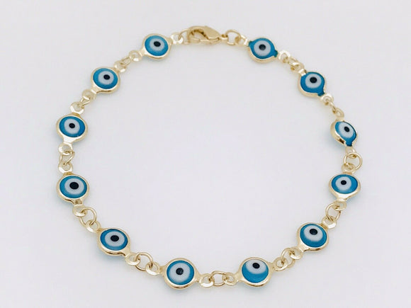 Pulsera De Ojo Baby Blue 18K GOLD PLATED