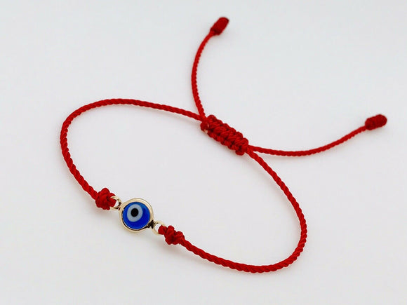 Pulsera Roja Con Ojo Azul