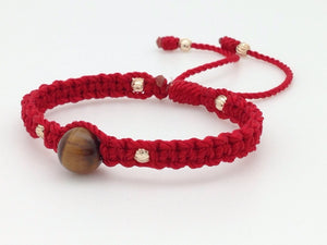 Pulsera Roja Con Ojo De Tigre (baby)